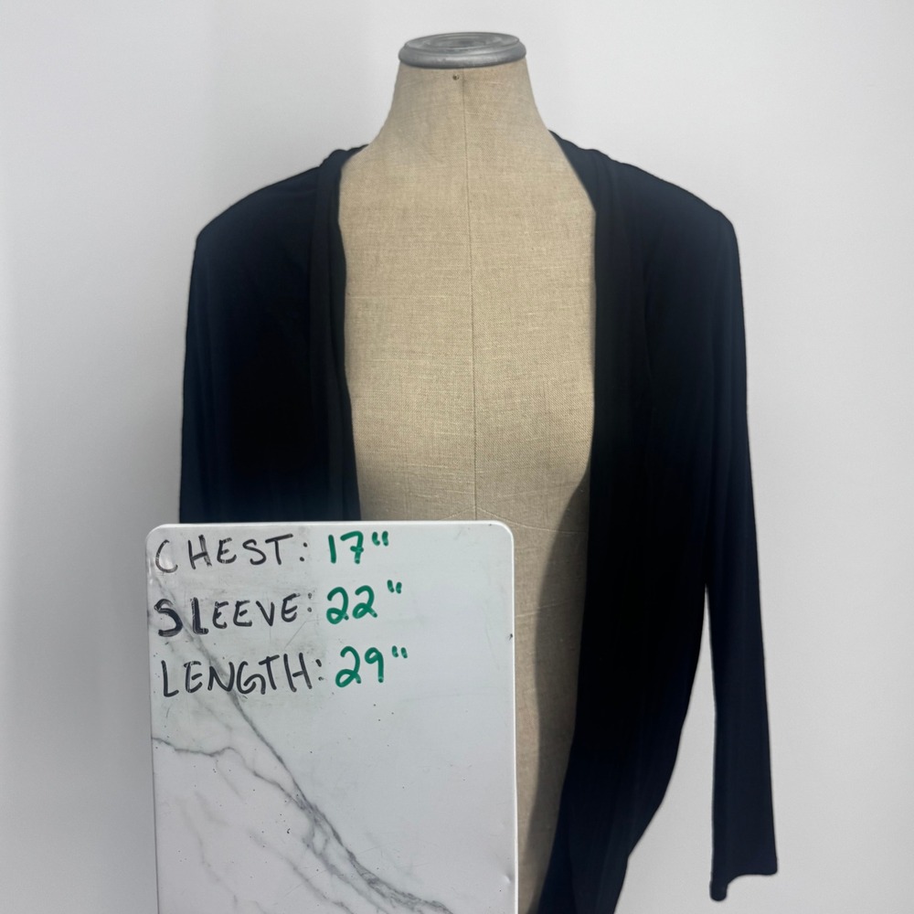 Banana Republic Cardigan Womens XS Black Open Front Cocoon Stretch Draped Layer - Picture 6 of 6
